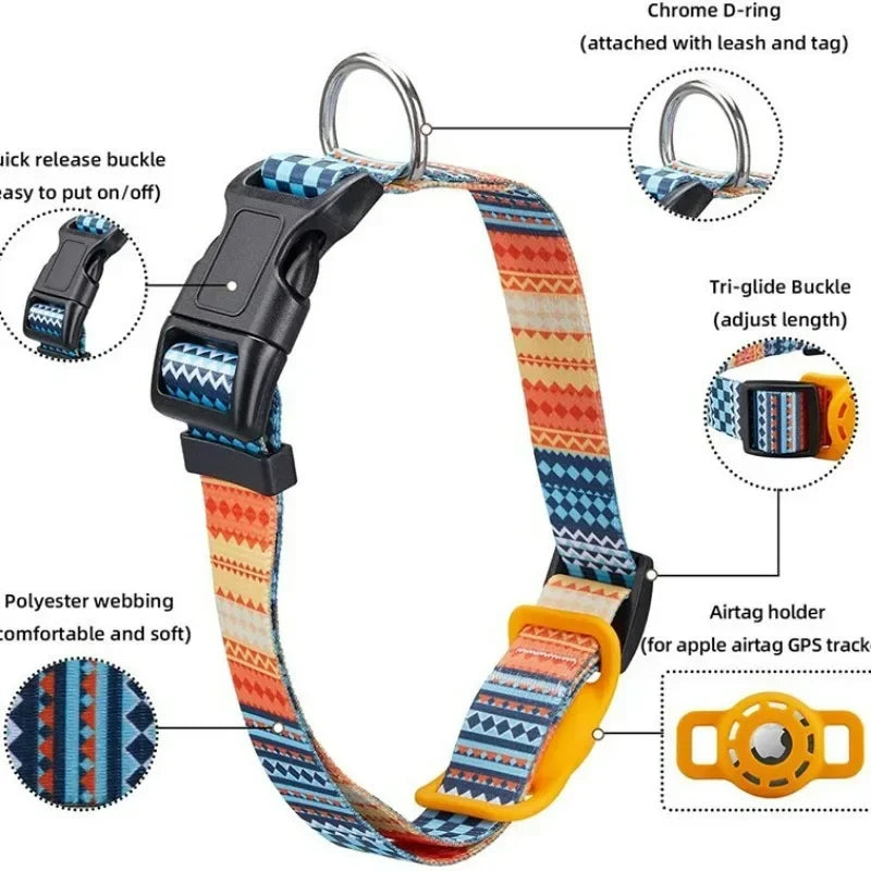 Digital Printing Collar for Apple Airtag - Pets Accessories